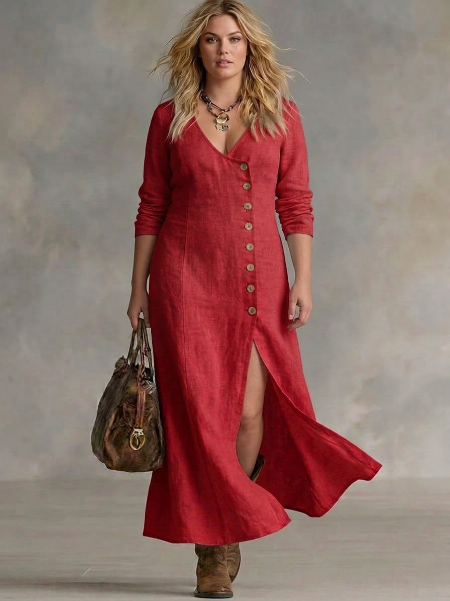 Elara | Vestido Maxi Abotonado