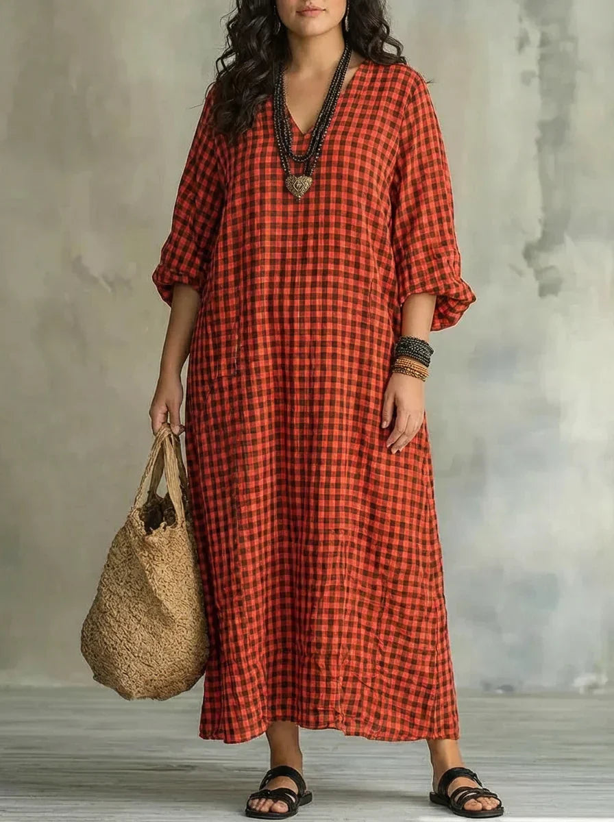 Mila | Vestido Maxi a Cuadros