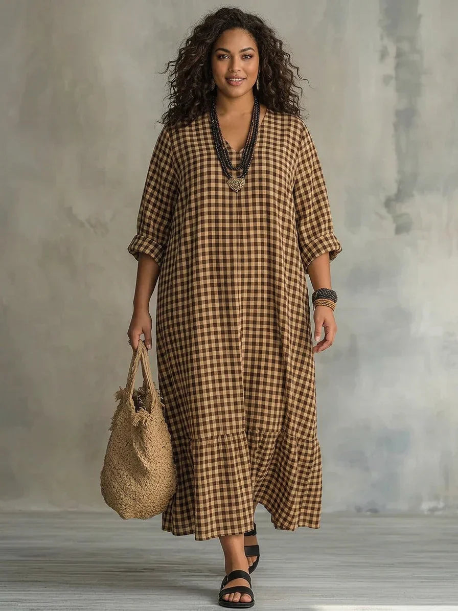 Mila | Vestido Maxi a Cuadros