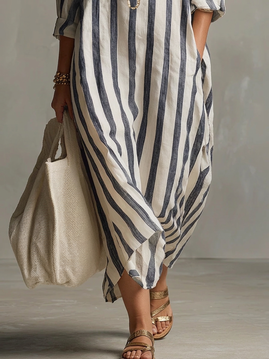 Liora | Vestido maxi oversize a rayas