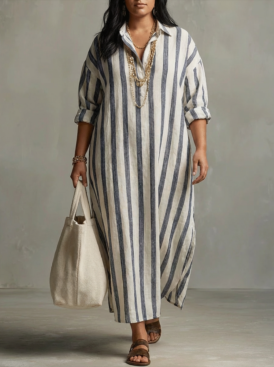Liora | Vestido maxi oversize a rayas
