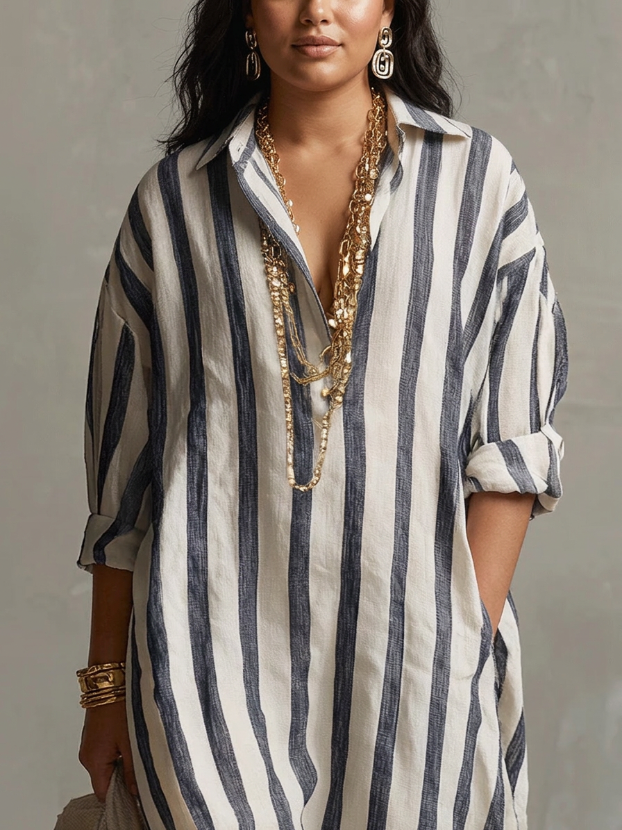 Liora | Vestido maxi oversize a rayas