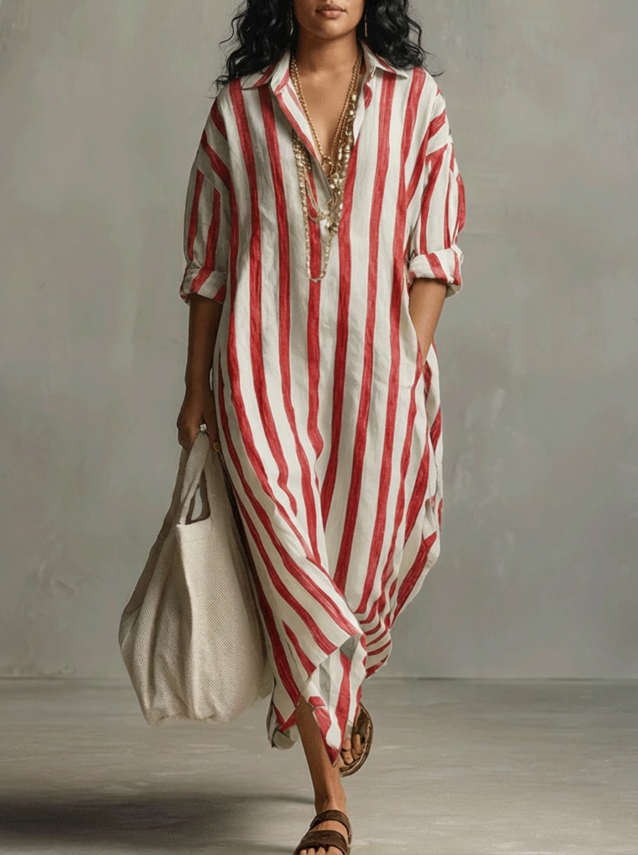 Liora | Vestido maxi oversize a rayas