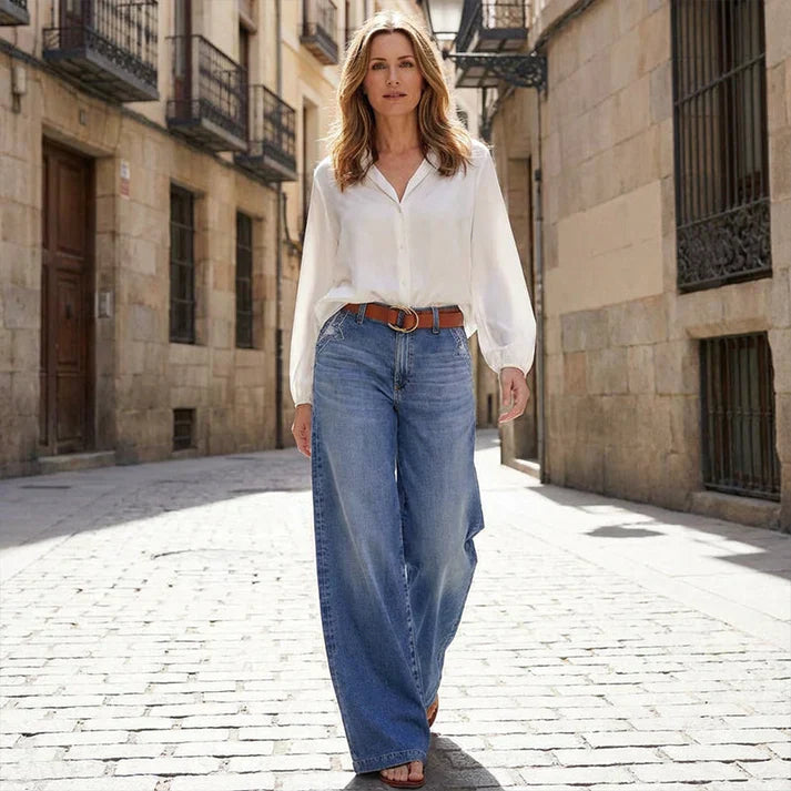 Vaqueros de cintura alta y pierna ancha - Paula